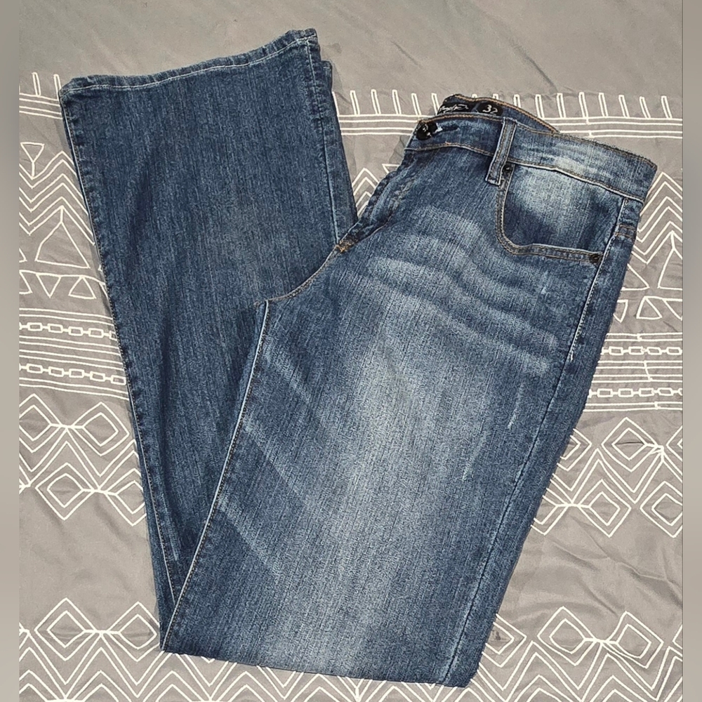 Vintage Ed Hardy Christian Audigier Flare Bedazzled Pocket Jeans Size 32